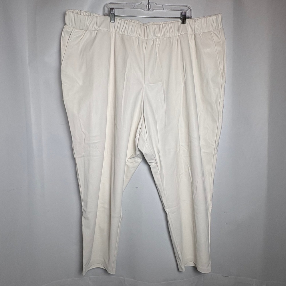 NWT The Drop lisadnyc Ivory Faux Leather Jogger Pants‎ Plus Size 5X